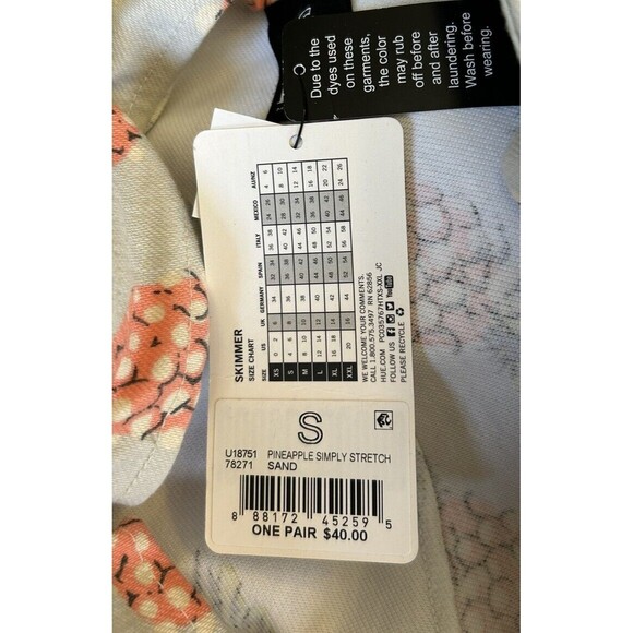 HUE Women's Size S Leggings Skimmer Pineapple Simply Stretch Pant jeans Sand NWT - Picture 6 of 9